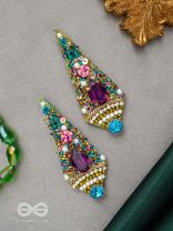 ANANGIKA: THE LOVELY ONE - PEARL, STONE AND GLASS BEADSEMBROIDED  EARRINGS
