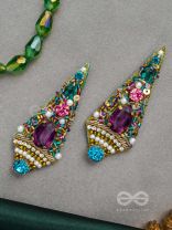 ANANGIKA: THE LOVELY ONE - PEARL, STONE AND GLASS BEADSEMBROIDED  EARRINGS