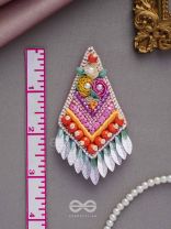 KAVISHA- THE MASTERPIECE - PEARL AND GLASS BEAD EMBROIDES EARRINGS (MULTICOLOR)