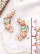 MEGHAMALA - THE GARLAND OF CLOUDS - SEQUINS, BEADS, PEARLS AND THREAD EMBROIDED EARRINGS
