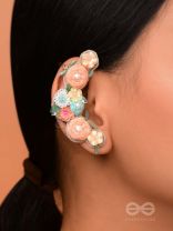 MEGHAMALA - THE GARLAND OF CLOUDS - SEQUINS, BEADS, PEARLS AND THREAD EMBROIDED EARRINGS