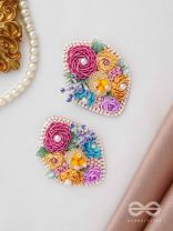 VASANTIKA- THE SPRING BLOOM - SEQUINS,PEARLS AND RESHAM EMBROIDES EARRINGS (MULTICOLOR)