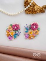 VASANTIKA- THE SPRING BLOOM - SEQUINS,PEARLS AND RESHAM EMBROIDES EARRINGS (MULTICOLOR)