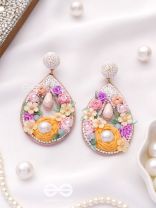 ANAHATA- THE HARMONIOUS ELEGANCE-SEQUINS,BEADS AND COTTON THREAD EMBROIDED EARRINGS