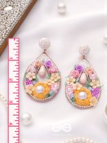 ANAHATA- THE HARMONIOUS ELEGANCE-SEQUINS,BEADS AND COTTON THREAD EMBROIDED EARRINGS