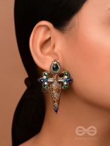 Vajrakaya - The Diamond Body - Stones, Cutdana And Beads Hand Embroidered Earrings