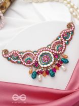 ANUTTARA - THE UNMATCHED - STONES, SEQUINS AND GLASS BEADS EMBROIDED NECKLACE