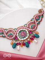 ANUTTARA - THE UNMATCHED - STONES, SEQUINS AND GLASS BEADS EMBROIDED NECKLACE