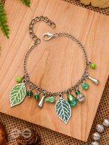LEAFING IT AWAY - OXIDISED EMBELLISHED BRACELET