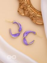 EBB AND FLOW - ENAMELLED TWISTED STUDS (PURPLE)