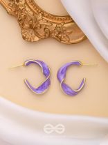 EBB AND FLOW - ENAMELLED TWISTED STUDS (PURPLE)