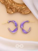 EBB AND FLOW - ENAMELLED TWISTED STUDS (PURPLE)