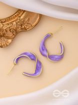 EBB AND FLOW - ENAMELLED TWISTED STUDS (PURPLE)