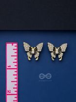 MIDNIGHT BUTTERFLIES - GOLDEN PEARL STUDS