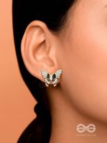 MIDNIGHT BUTTERFLIES - GOLDEN PEARL STUDS