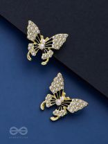 MIDNIGHT BUTTERFLIES - GOLDEN PEARL STUDS