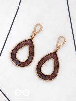HELLO BREW-TIFUL! - GOLDEN AND BROWN DROP EARRINGS