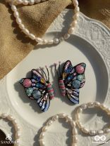 Vanyapadmini - The Gilded Flutter - Sequins, Beads And Cutdana Hand Embroidered Earrings (Multicolor)