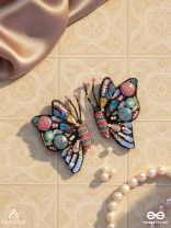 Vanyapadmini - The Gilded Flutter - Sequins, Beads And Cutdana Hand Embroidered Earrings (Multicolor)