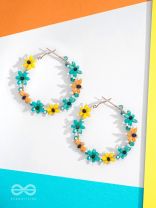 Spring's Escape - Floral Hoop Earrings