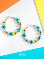 Spring's Escape - Floral Hoop Earrings