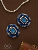 Indradhya - The Celestial Cascade - Stone, Beads, Sequins And Cutdana Hand Embroidered Earrings