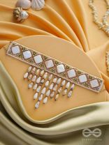 Aparnavara - The Shoreline Glow - Sequins, Beads And Marble Drops Hand Embroidered Neckpiece