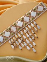 Aparnavara - The Shoreline Glow - Sequins, Beads And Marble Drops Hand Embroidered Neckpiece