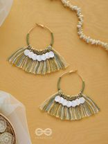TATRABHAVA - THE COASTAL CARNIVALS - BEADS AND COTTON THREADS EMBROIDERED HOOP EARRINGS
