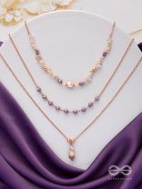 The Lavender Meadows - Casual Multilayered Neckpiece With Anti-Tarnish Coating 