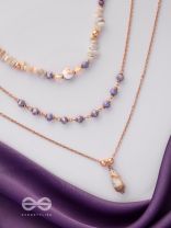 The Lavender Meadows - Casual Multilayered Neckpiece With Anti-Tarnish Coating 