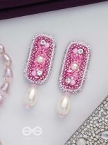 VARAVARSHINI - BESTOWER OF BOONS - STONE, BEADS AND PEARLS EMBROIDERED EARRINGS