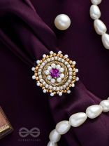 Kimbila - A Sweet Bud - Beads, Dabka And Stone Hand Embroidered Ring