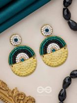 KANIKAVACHA - THE TINY SHIELD - BEADS AND STONE EMBROIDERED EARRINGS