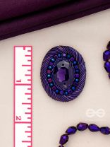 KASHYAPI - THE INDIGO GLOW - STONE AND BEADS EMBROIDERED EARRINGS (PURPLE & ROYAL BLUE)