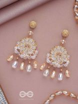 PRASANNA - THE PURE - BEADS AND GLASS DROPS EMBROIDERED EARRINGS