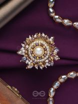 ANUKULIKA - THE REGAL BRILLIANCE - PEARLS AND BEADS EMBROIDERED RING