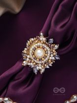ANUKULIKA - THE REGAL BRILLIANCE - PEARLS AND BEADS EMBROIDERED RING
