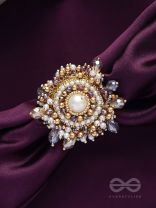 ANUKULIKA - THE REGAL BRILLIANCE - PEARLS AND BEADS EMBROIDERED RING