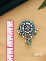 VILAKSHANA - THE EXCEPTIONAL ONE - CUTDANA AND GLASS DROP EMBROIDERED AND OXIDISED EARRINGS