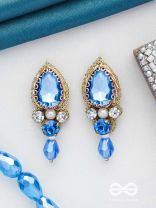 MANIARNAVA - OCEANIC GEMS - STONES AND BEADS EMBROIDERED EARRINGS