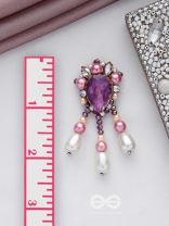 UTTARAVAIRI - THE DUSKY ELEGANCE - STONES, PEARLS AND BEADS EMBROIDERED EARRINGS