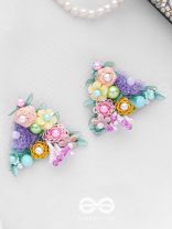 PRASUVANI - BLOOMING INTO SPRING - SEQUINS, BEADS AND PEARLS EMBROIDERED STUD EARRINGS