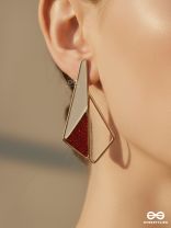 SLEEK SCARLET SHADOWS - CASUAL ENAMELED EARRINGS