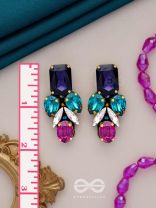 Varnaratna - The colorful glorY - Stone embroidered earrings