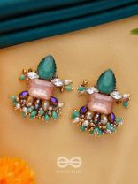 VEDHANIK - THE GEMFIRE SPARKLE - STONE AND BEADS EMBROIDERED EARRINGS