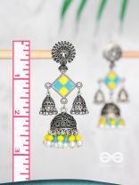 MELLOW YELLOW SKIES - EMBELLISHED OXIDISED EARRINGS
