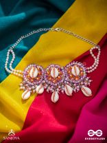 DRAPA - OCEAN MELODY BLOSSOMS - SHELL AND BEADS EMBROIDERED NECKLACE