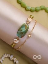 MOSSY MARBLES - GOLDEN EMBELLISHED MULTILAYER BRACELET