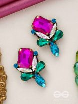 Mahamani- The Imperial Stone - Stones Hand Embroidered Earrings (Multicolour)